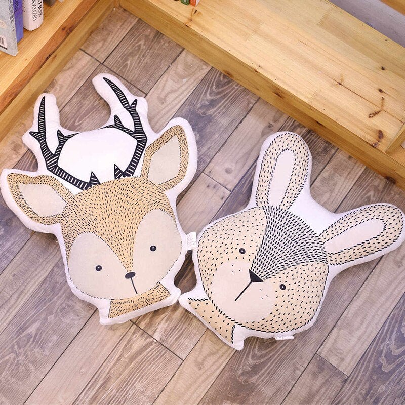 Soft Cushions Elephant Fox Deer Bear Giraffe Rabbit - Just Kidding Store