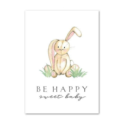 Woodland Animals Wall Art - Bear, Fox, Fawn, Rabbit, Owl, Raccoon - Just Kidding Store