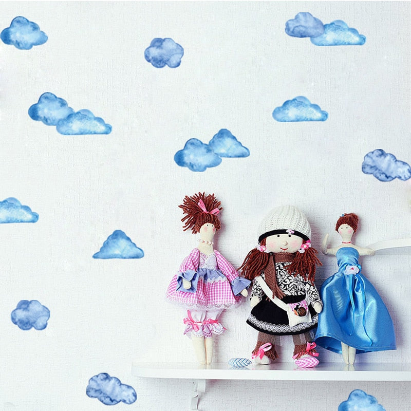 Watercolor Clouds Wall Stickers Kids Wall Decals - Just Kidding Store