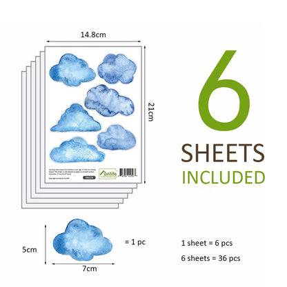 Watercolor Clouds Wall Stickers Kids Wall Decals - Just Kidding Store