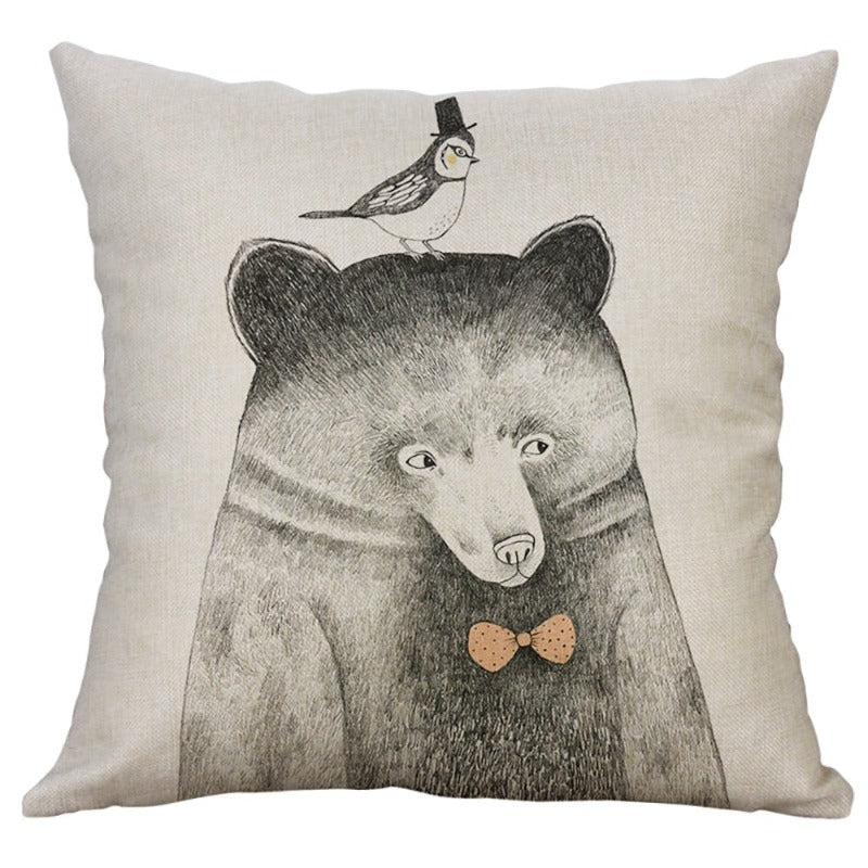 Kids Animal Cushion Cover - Panda, Lion, Bear - Just Kidding Store