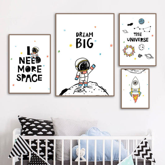 The Universe Canvas Wall Art Kids Space Posters - Just Kidding Store
