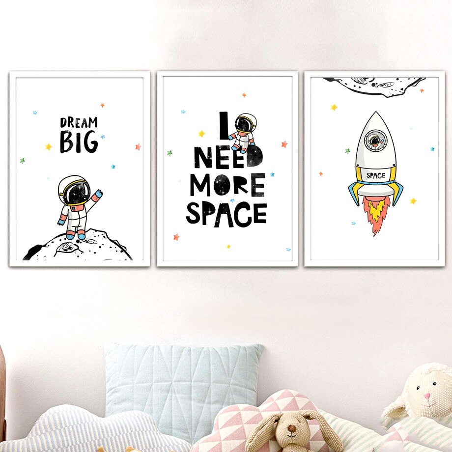 The Universe Canvas Wall Art Kids Space Posters - Just Kidding Store