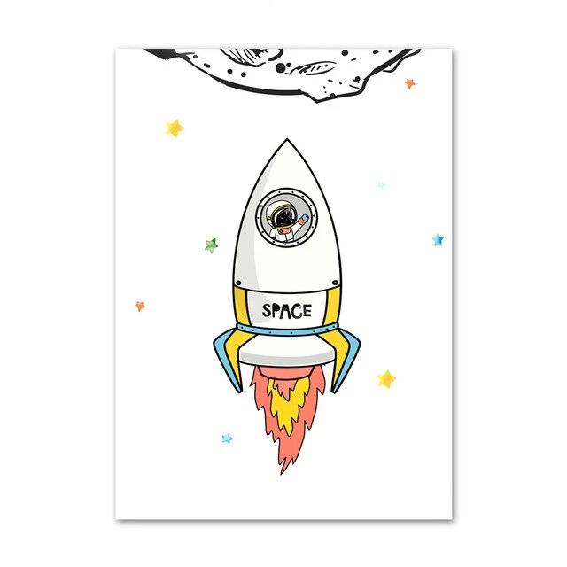 The Universe Canvas Wall Art Kids Space Posters - Just Kidding Store