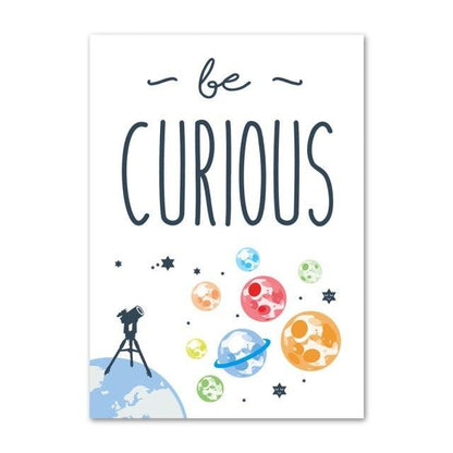 Mini Astronaut Canvas Wall Art Nursery Outer Space  Posters -  Just Kidding Store