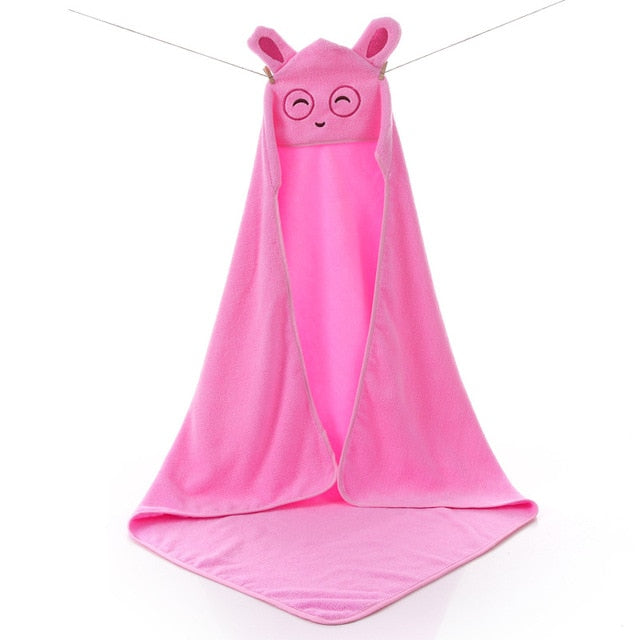 Animal Design Cotton Terry Hooded Towel