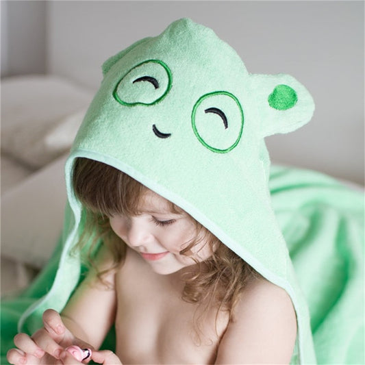 Animal Design Cotton Terry Baby Kids Hooded Towel - Just Kidding Store