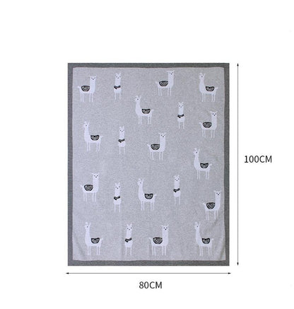 Little Alpaca Baby Kids Cotton Knitted Blanket - Just Kidding Store