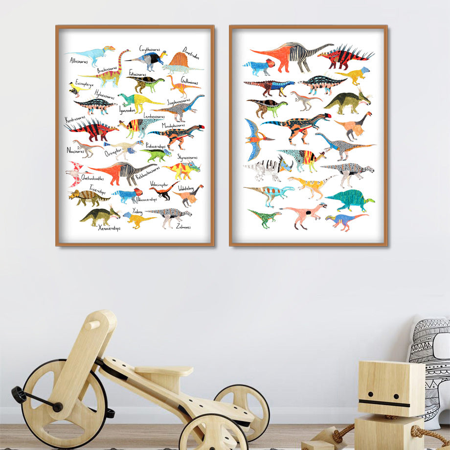 Guide To Dinosaurs Kids Canvas Wall Art - Just Kidding Store