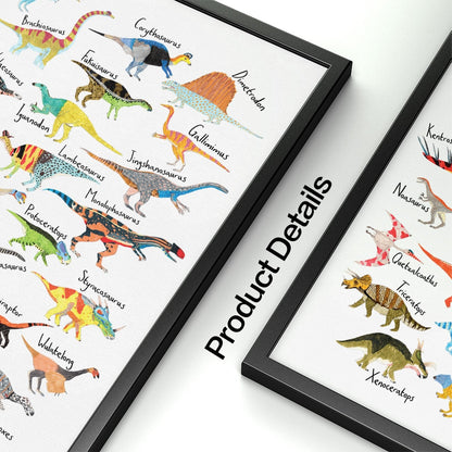 Guide To Dinosaurs Kids Canvas Wall Art - Just Kidding Store