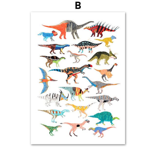 Guide To Dinosaurs Kids Canvas Wall Art - Just Kidding Store