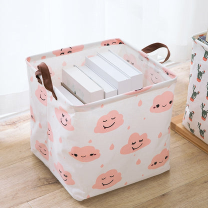 Clouds Cube Canvas Basket -  Toy Storage Box - Just Kidding Store