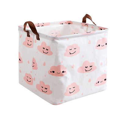 Clouds Cube Canvas Basket -  Toy Storage Box - Just Kidding Store