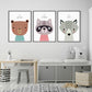 Woodland Animals Personalised Birth Details Canvas Wall Art- Just Kidding Store