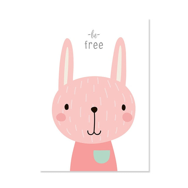 Woodland Animals Personalised Birth Details Canvas Wall Art- Just Kidding Store