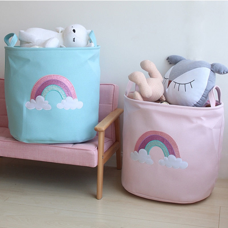 Shiny Rainbow Basket - Toys Storage Bucket - Just Kidding Store