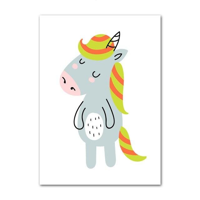 Canvas Wall Art - Unicorn llama Hedgehog Fox Deer Koala - Just Kidding Store