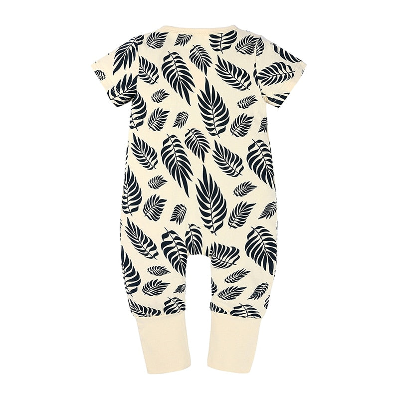 Black Leaves Baby Toddler Kids Summer Romper - Just Kidding Store