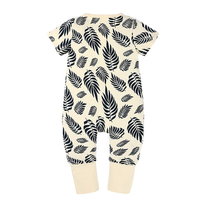 Black Leaves Baby Toddler Kids Summer Romper - Just Kidding Store