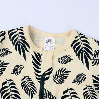 Black Leaves Baby Toddler Kids Summer Romper - Just Kidding Store