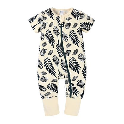 Black Leaves Baby Toddler Kids Summer Romper - Just Kidding Store