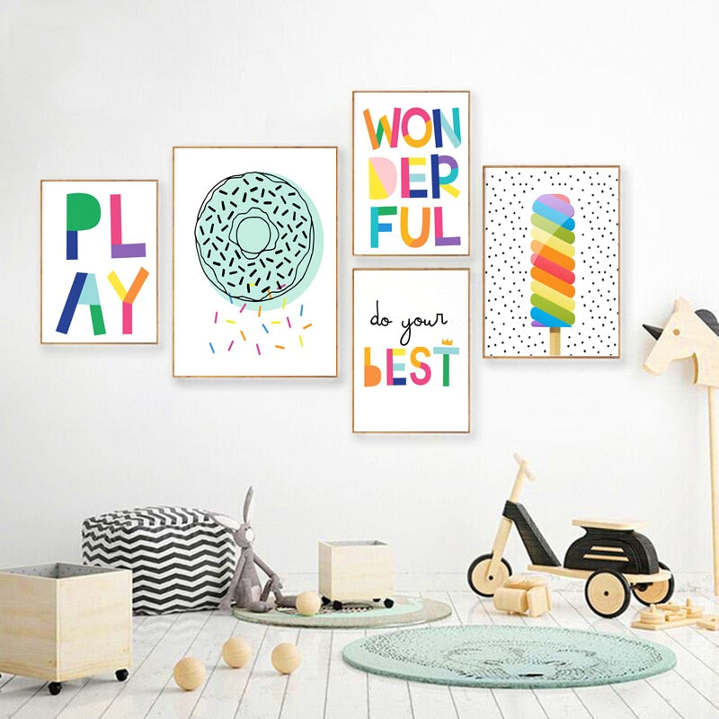 Children's Canvas Wall Art  - Rainbow Series - Just Kidding Store