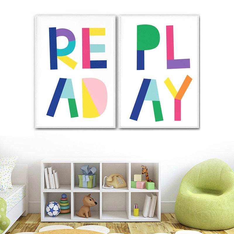 Children's Canvas Wall Art  - Rainbow Series - Just Kidding Store