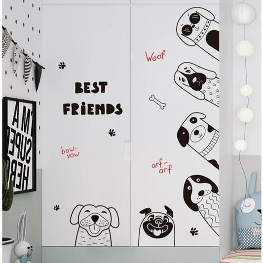 Peeking Dogs Corner Wall Sticker Kids Wall Decals - Just Kidding Store