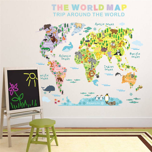 Trip Around The World - Kids World Map Wall Decal - Just Kidding Store