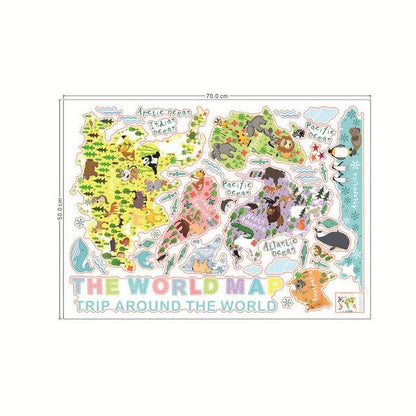 Trip Around The World - Kids World Map Wall Decal - Just Kidding Store