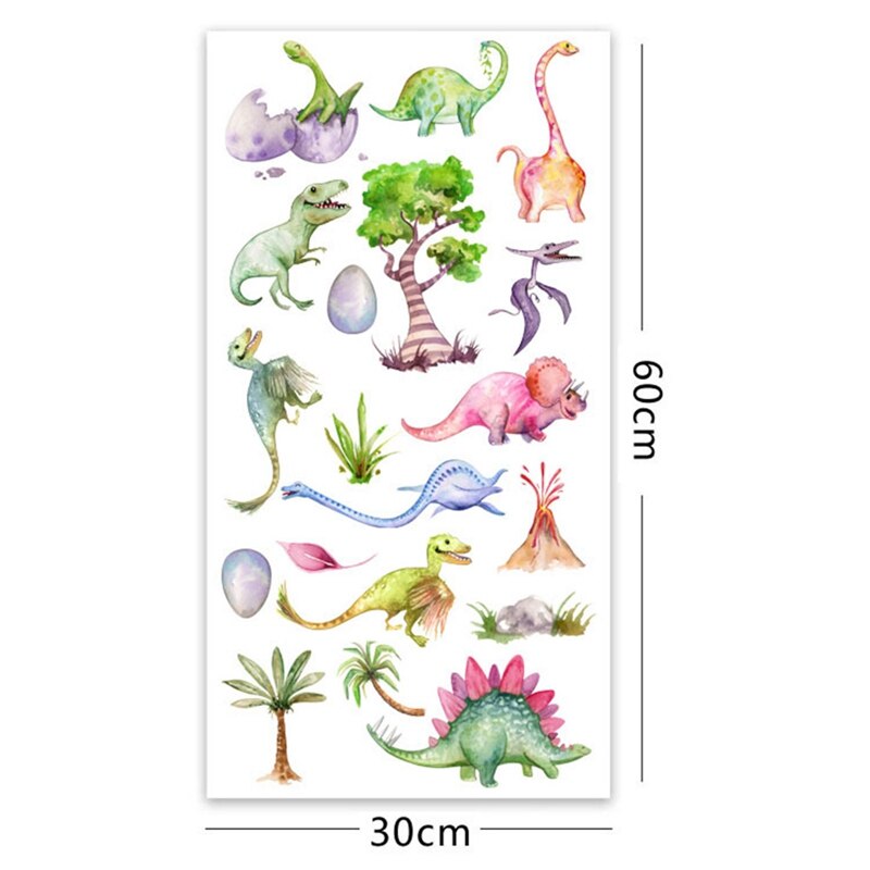 Watercolor Dinosaurs Wall Sticker Kids Dino Decal - Just Kidding Store