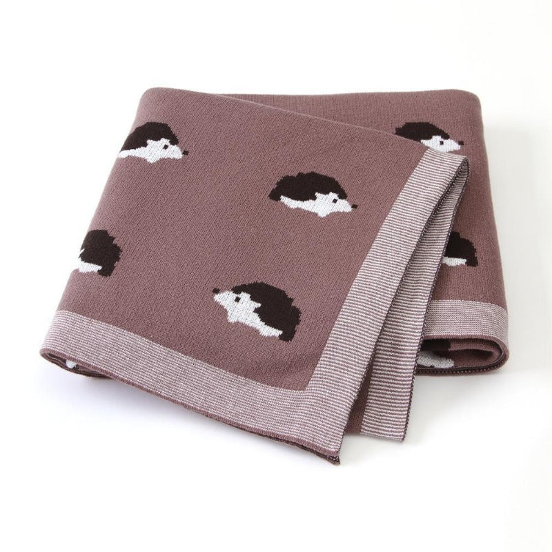 Little Hedgehog Cotton Baby Kids Knitted Blanket - Just Kidding Store
