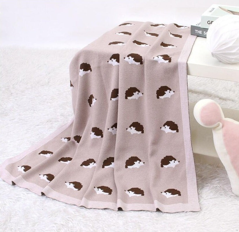 Little Hedgehog Cotton Baby Kids Knitted Blanket - Just Kidding Store