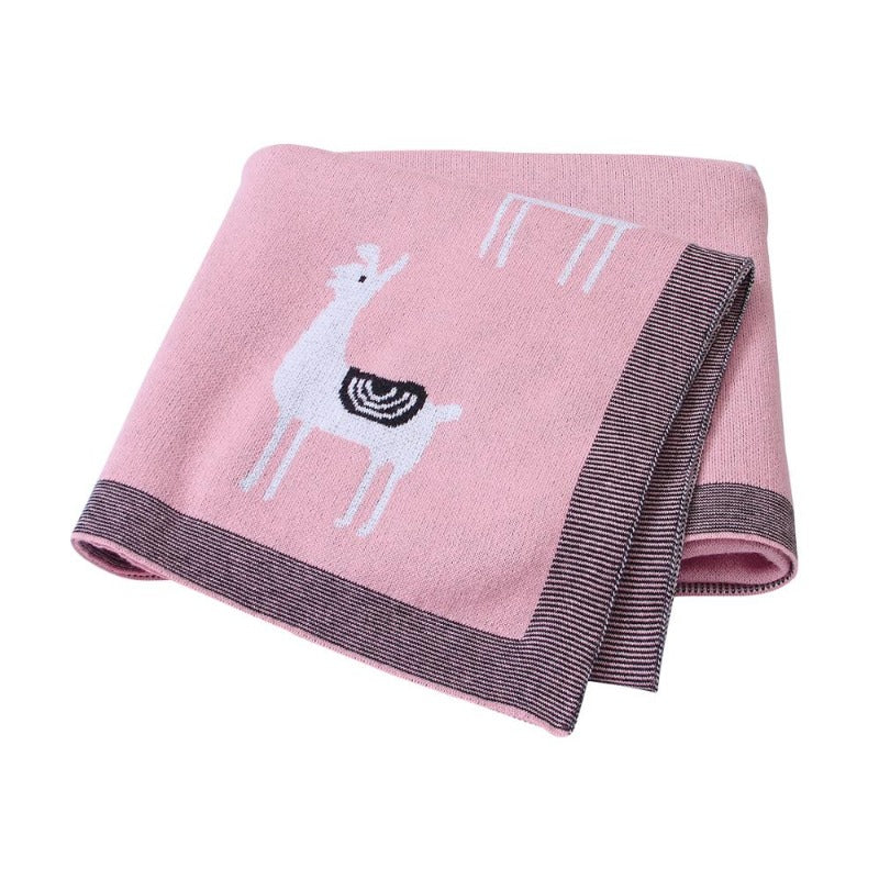 Little Alpaca Baby Kids Cotton Knitted Blanket - Just Kidding Store