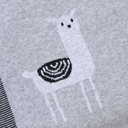 Little Alpaca Baby Kids Cotton Knitted Blanket - Just Kidding Store