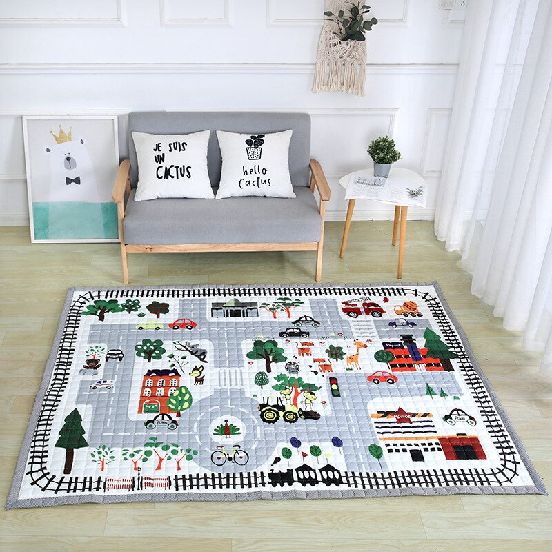 Oversized Quilted Kids Play Mat Anti Skid Carpet - Just Kidding Store
