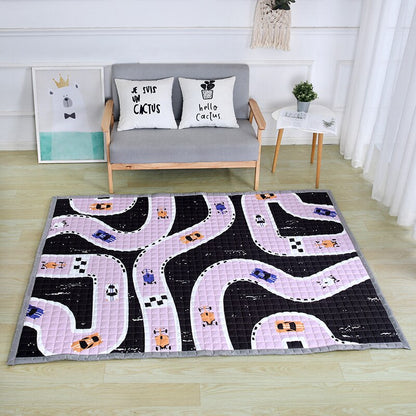 Road Map Oversized Quilted Play Mat Anti Skid Carpet - Just Kidding Store