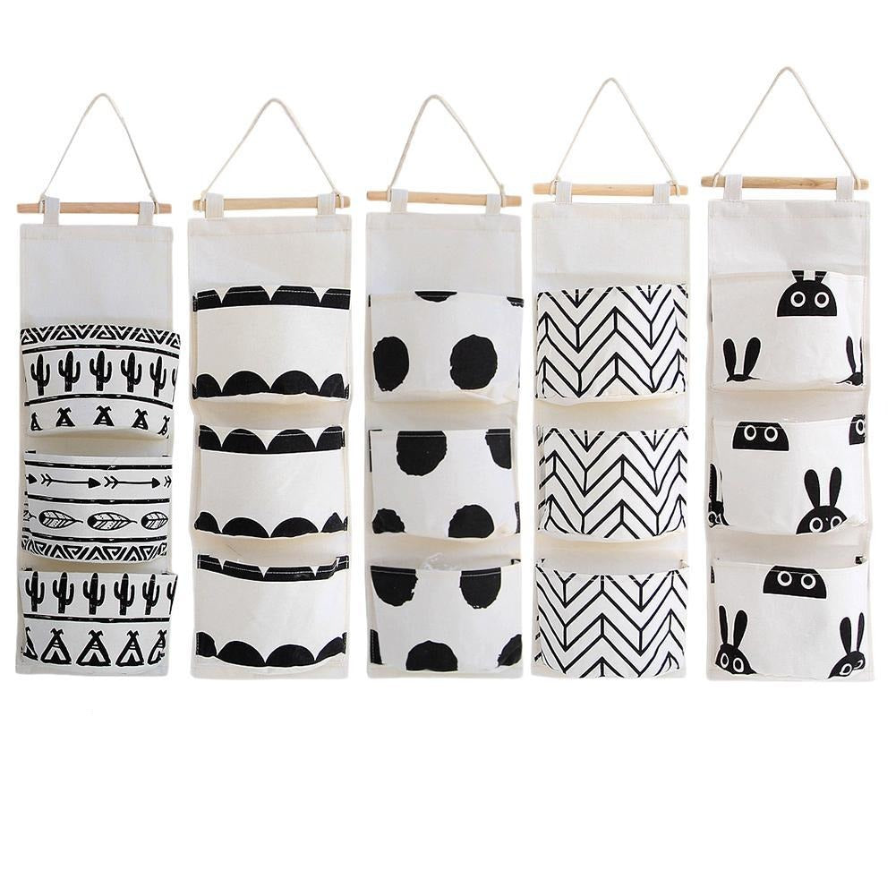 Monochrome Wall Hanging Storage Organizer - Just Kidding Store