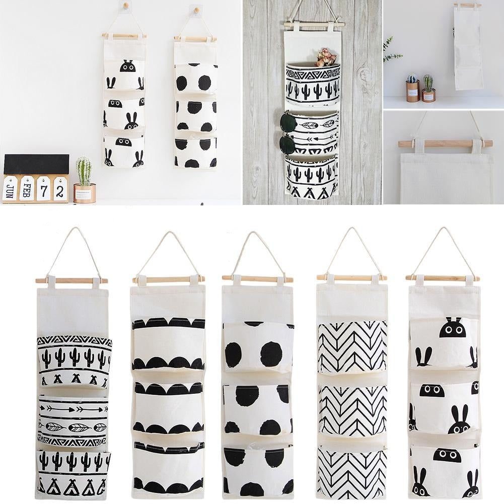 Monochrome Wall Hanging Storage Organizer - Just Kidding Store