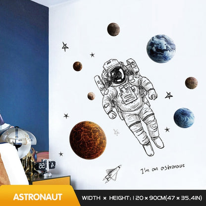 Space Travel Outer Space Spaceman Wall Decals - Just Kidding Store