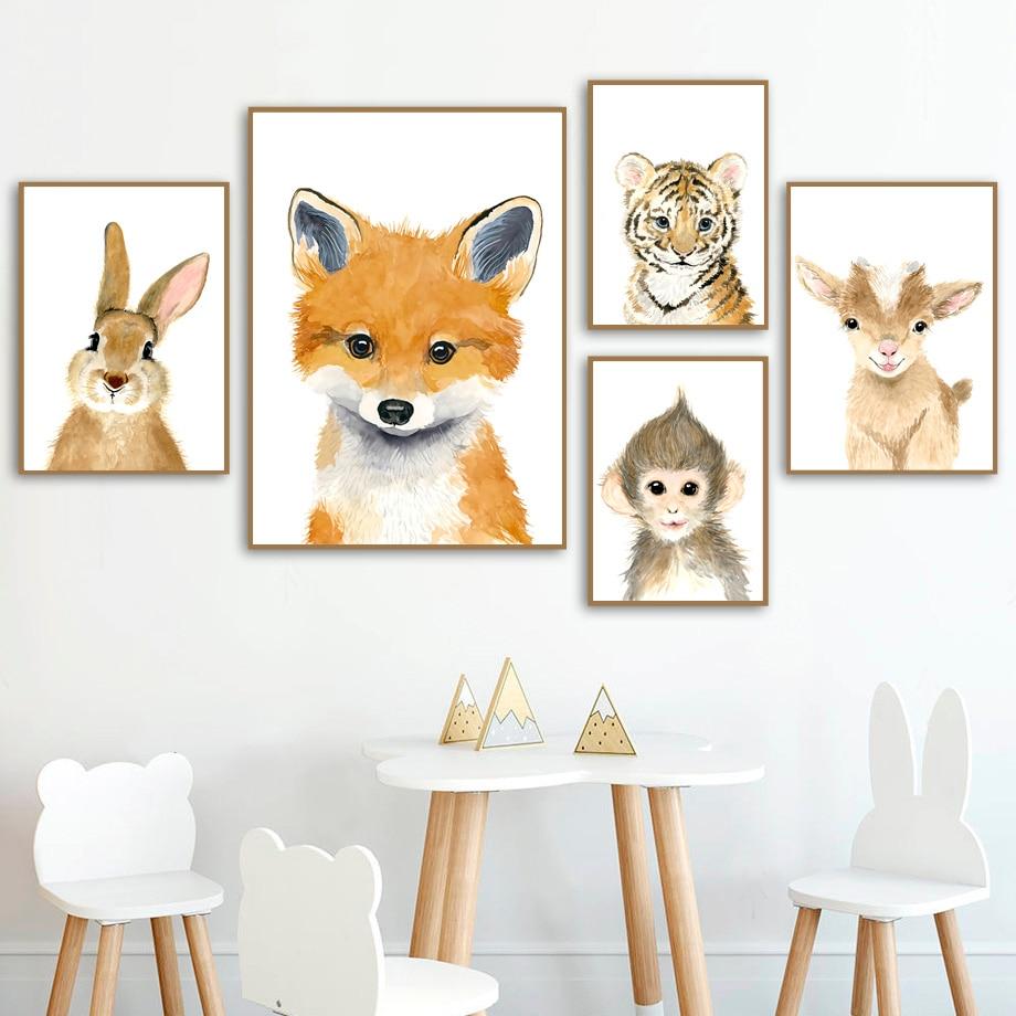 Nursery Childrens Canvas Wall Art Animals Series - Just Kidding Store