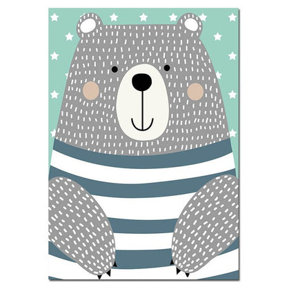 Nordic Canvas Wall Art Dream Big, Stay Wild, Bear - Just Kidding Store
