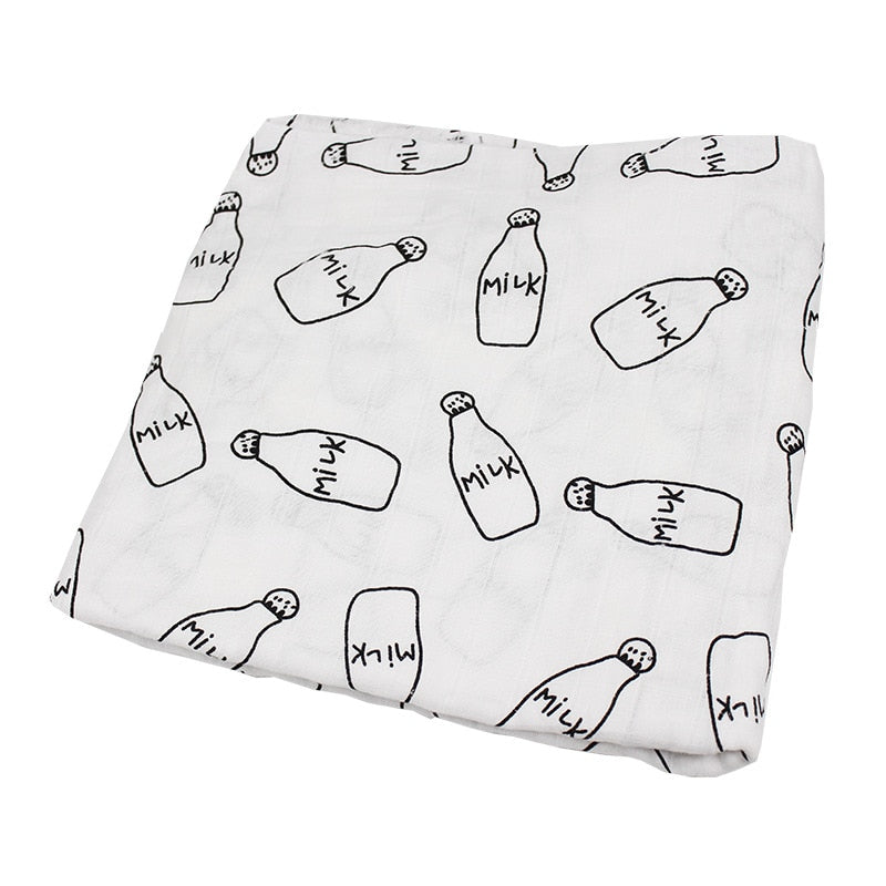 Monochrome Cotton Muslin Blanket Baby Muslin Wrap - Just Kidding Store