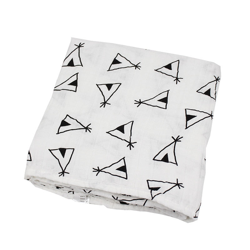Monochrome Cotton Muslin Blanket Baby Muslin Wrap - Just Kidding Store