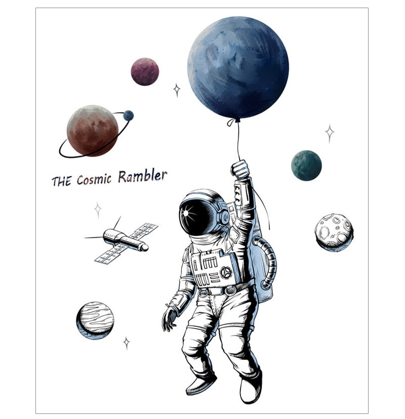 Space Travel Outer Space Spaceman Wall Decals - Just Kidding Store