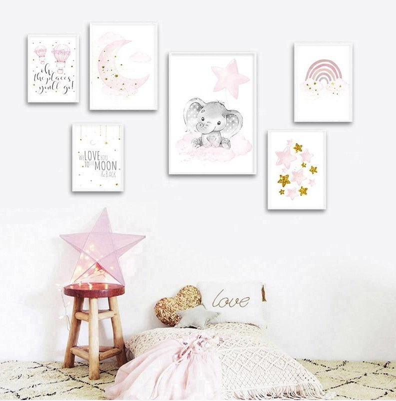 Nordic Nursery Canvas Wall Art Childrens Posters - Just Kidding Store