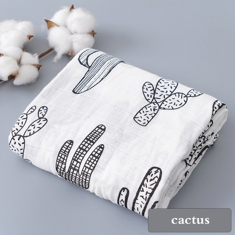 Monochrome Cotton Muslin Blanket Baby Muslin Wrap - Just Kidding Store