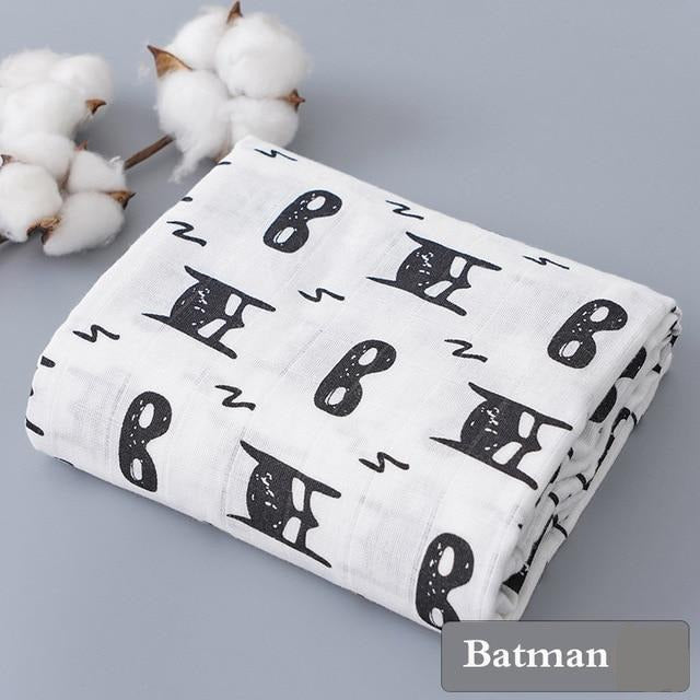 Monochrome Cotton Muslin Blanket Baby Muslin Wrap - Just Kidding Store