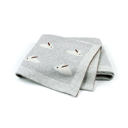 Baby Bunny Cotton Knitted Blanket - Just Kidding Store