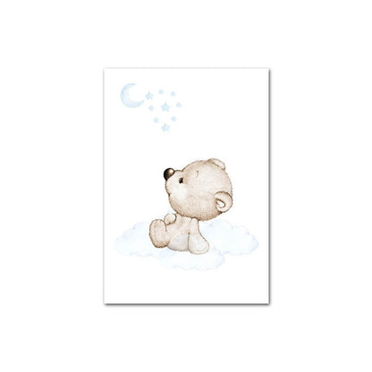 Dreamy Bear Canvas Wall Art - Nursery Posters - Just Kidding Store